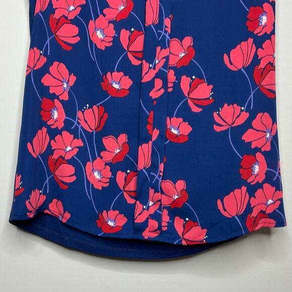 NWT 41 Hawthorn Orlee Mixed Media Split Neck Sleeveless Floral Top XSP - Picture 3 of 9